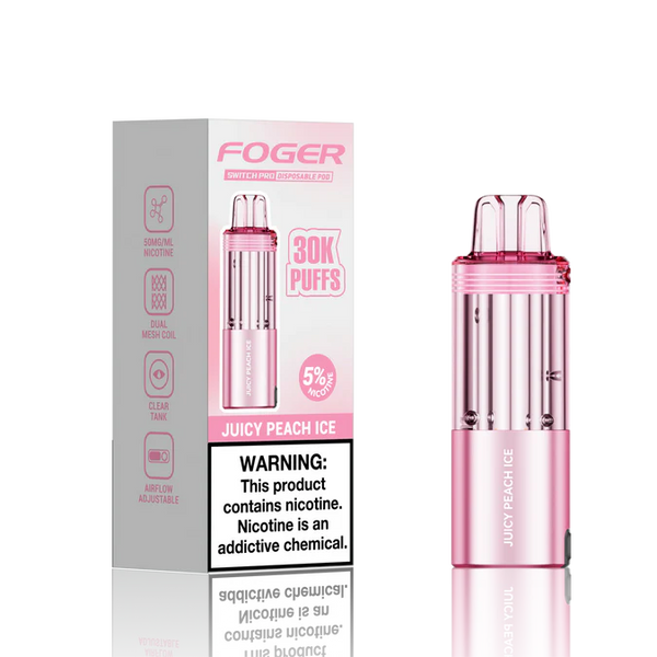 Foger Switch Replacement Pods 30K Puff Pods juicy peach ice